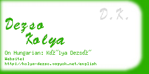 dezso kolya business card