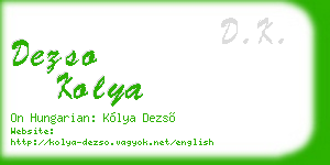 dezso kolya business card